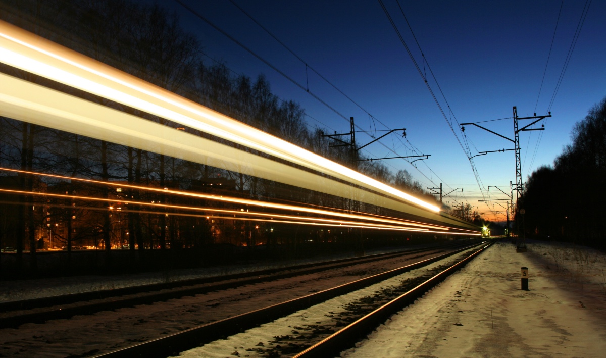 Train travel in Italy. Night train