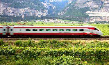 High speed train in Italy. Travelling in Italy by train.